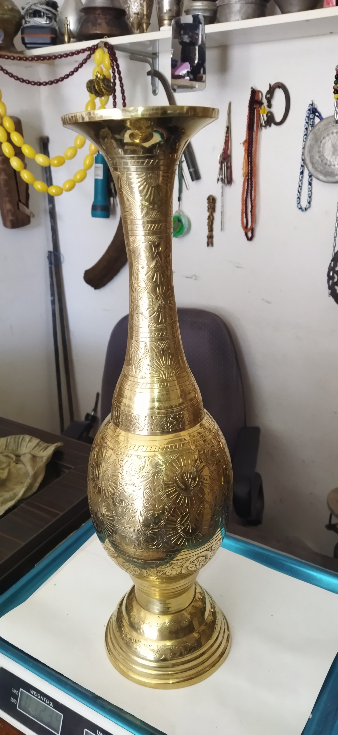 گلدان برنجی قلم