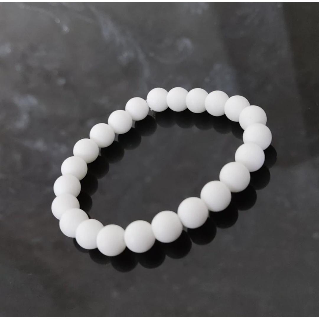 دستبندسنگ اونیکس.رنگ سفیدمات