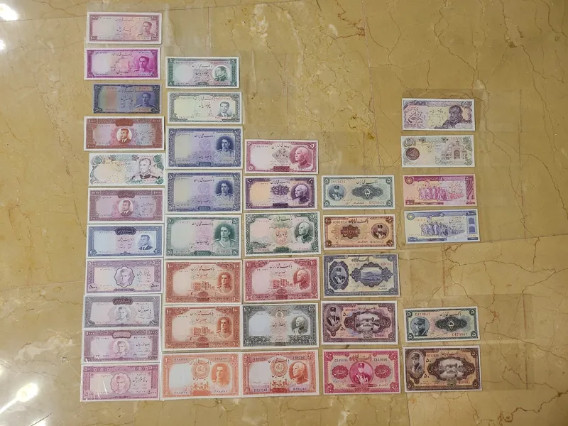 اسکناس طرح پهلوی رضا محمدرضا شاه قاجار