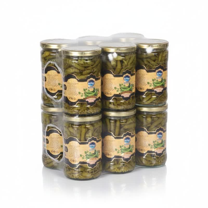 ترشی فلفل سبز 500گرم بهانه ـ بسته بندی 12 عددی