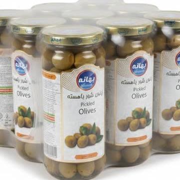 زیتون شورمعمولی340گرم بهانه ـ بسته بندی12عدد