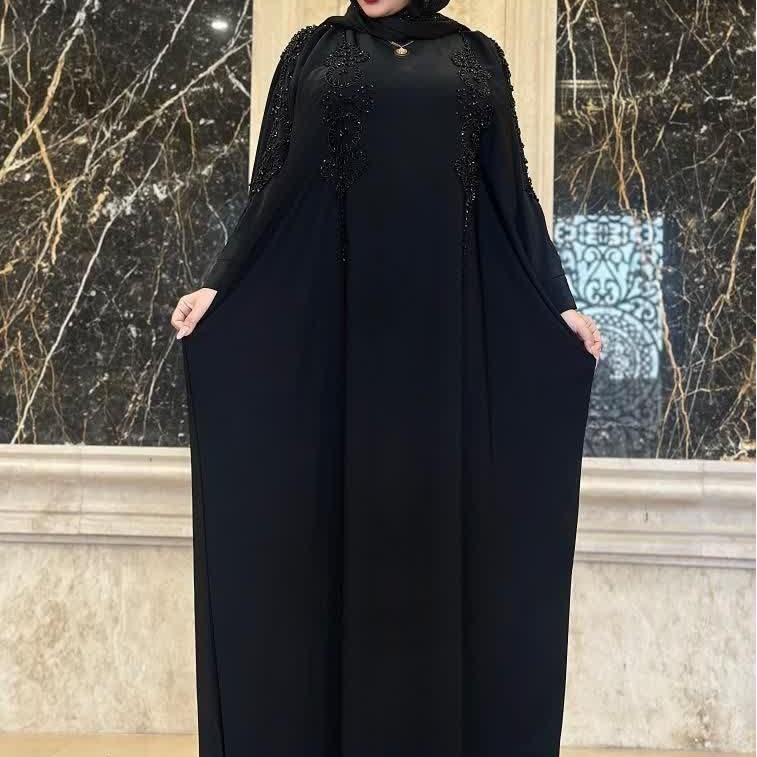 مانتوعبایی جواهر دوزی طرح قلب