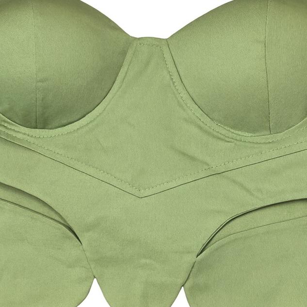 کت دکولته زنانه کتان نخ کاپ دار