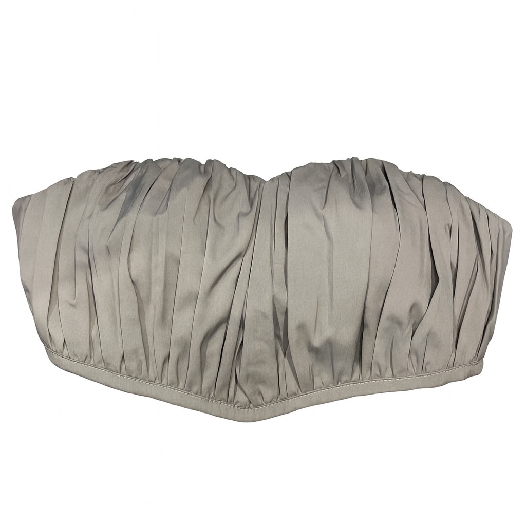 کراپ پلیسه کاپ دار طوسی سایز 36 تا 40