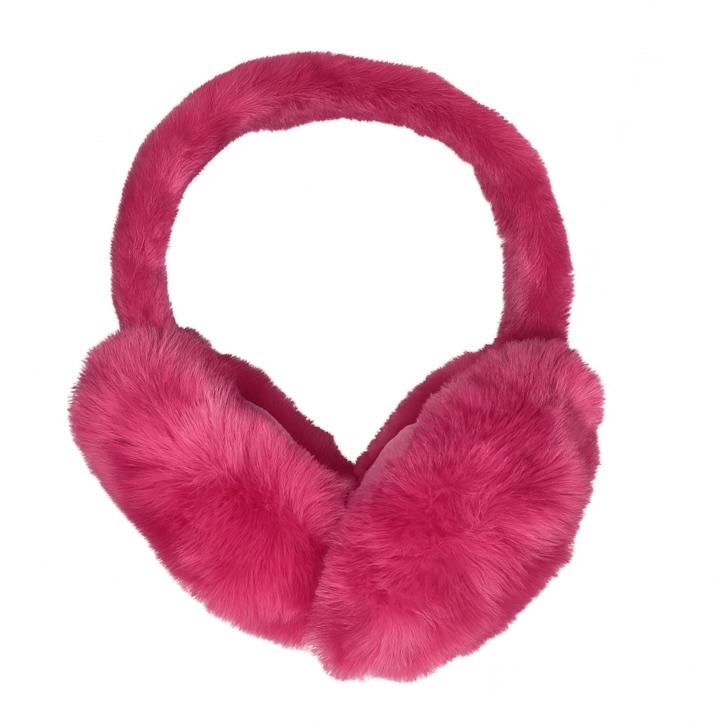 گوش گیر دخترانه سرخابی خزدار وارداتی