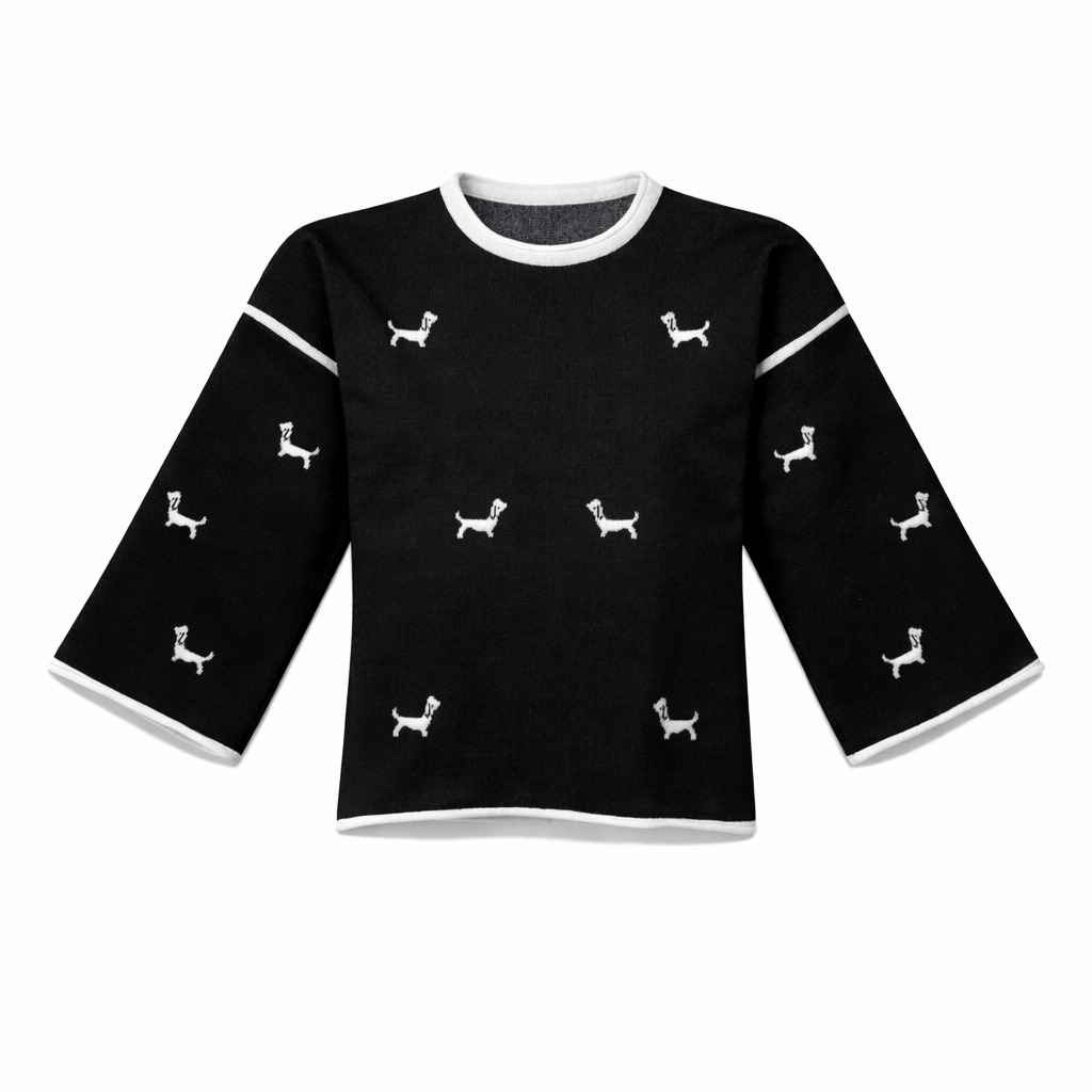 بافت زنانه مشکی طرح انیمال لطیف و خاص