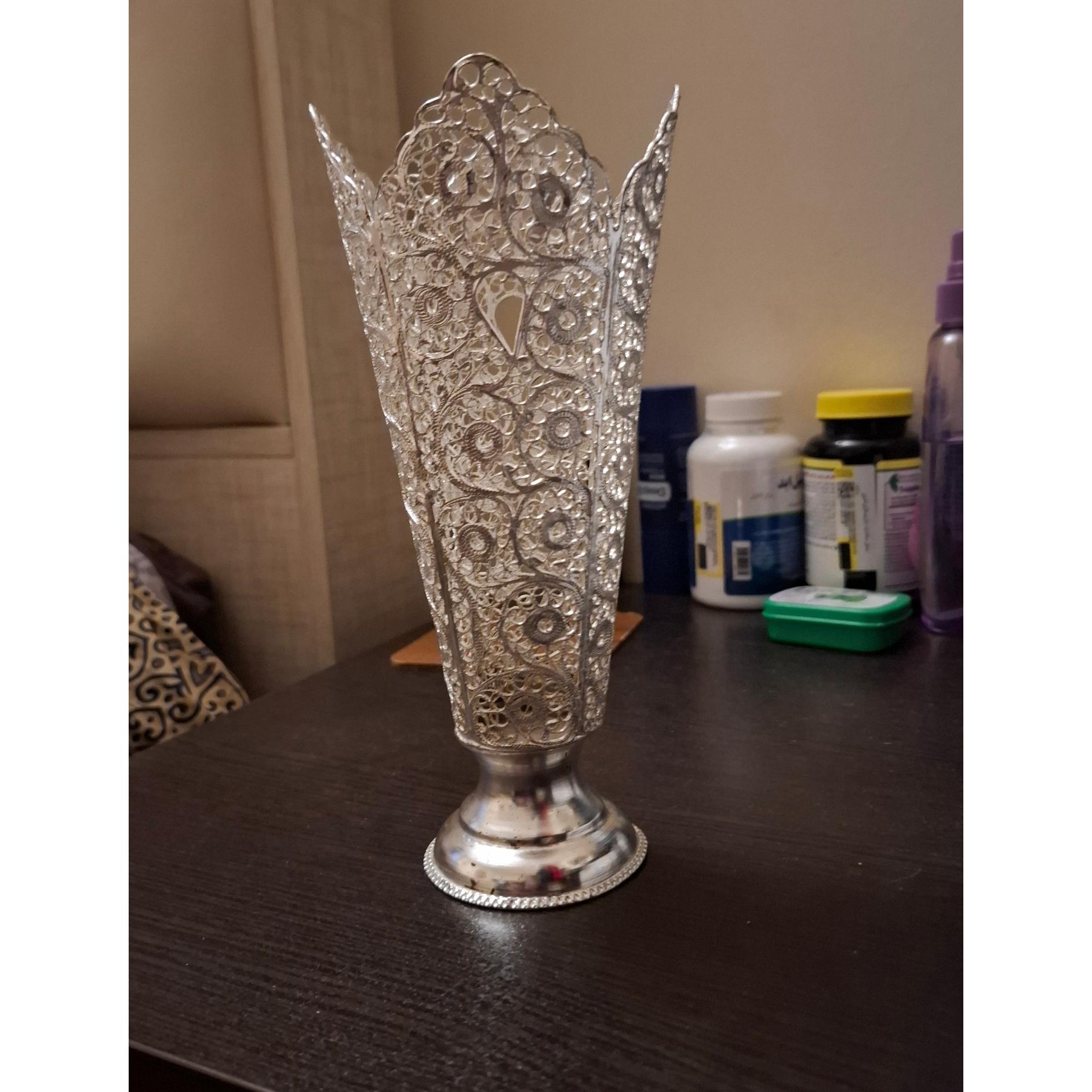 شمعدون ملیله نقره