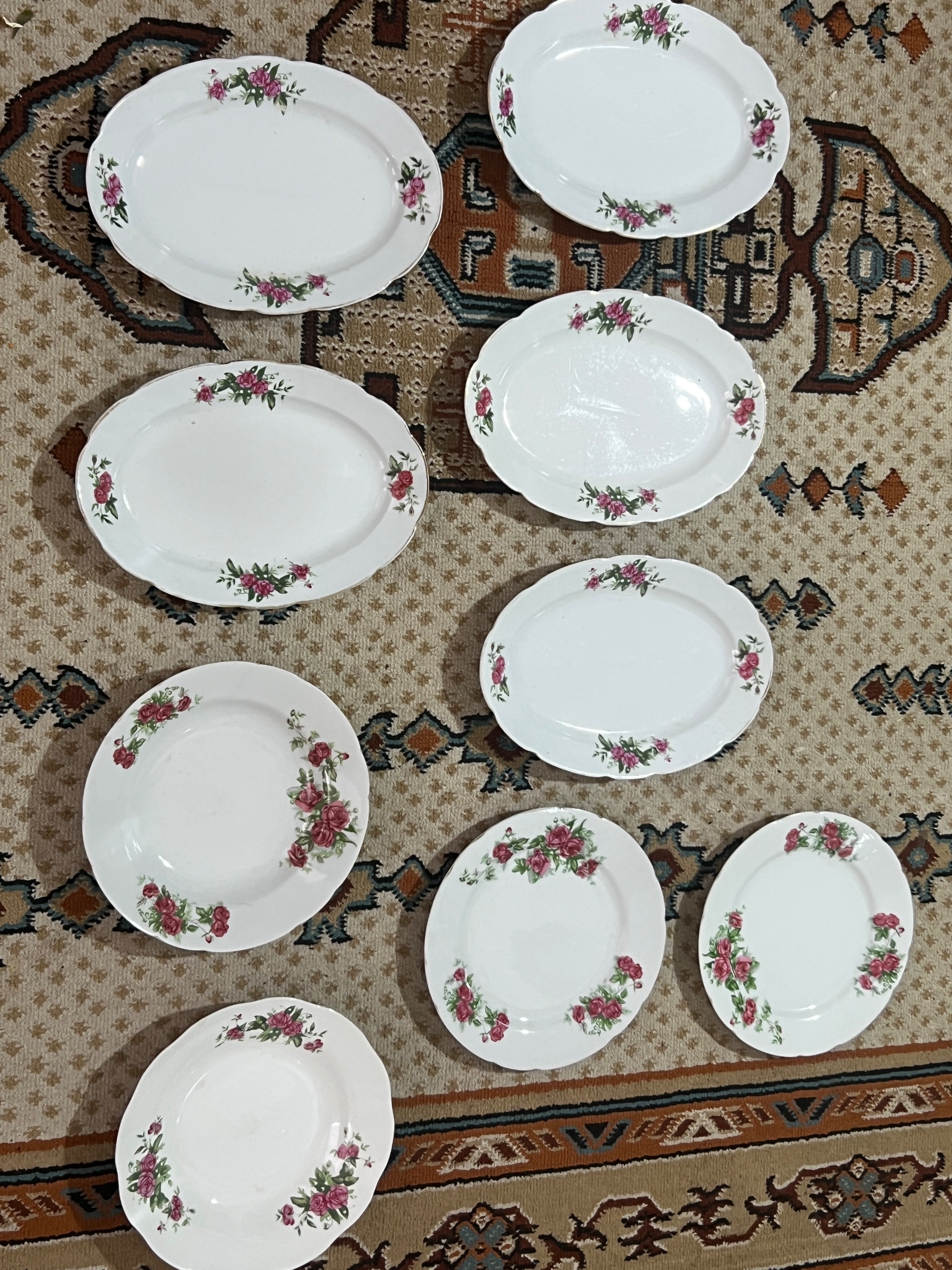 دیس و بشقاب گل سرخ ژاپنی اصل
