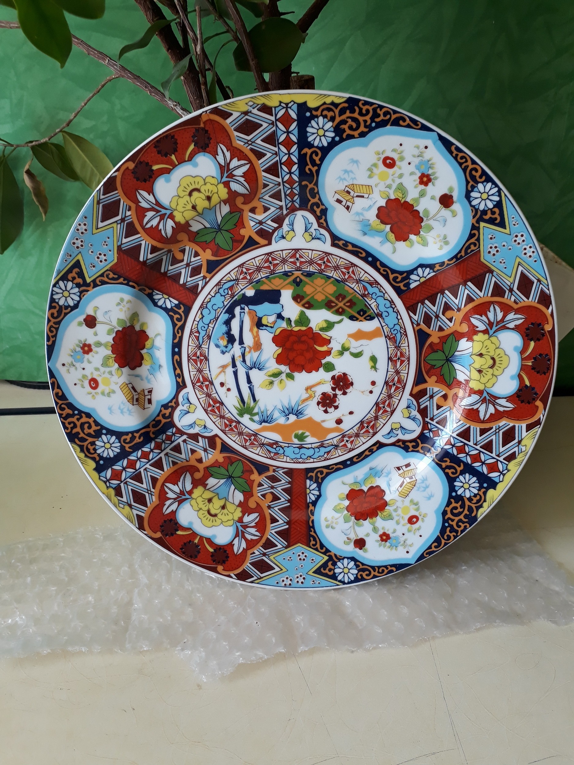 بشقاب دکوری ژاپنی قدیم طرح ایماری