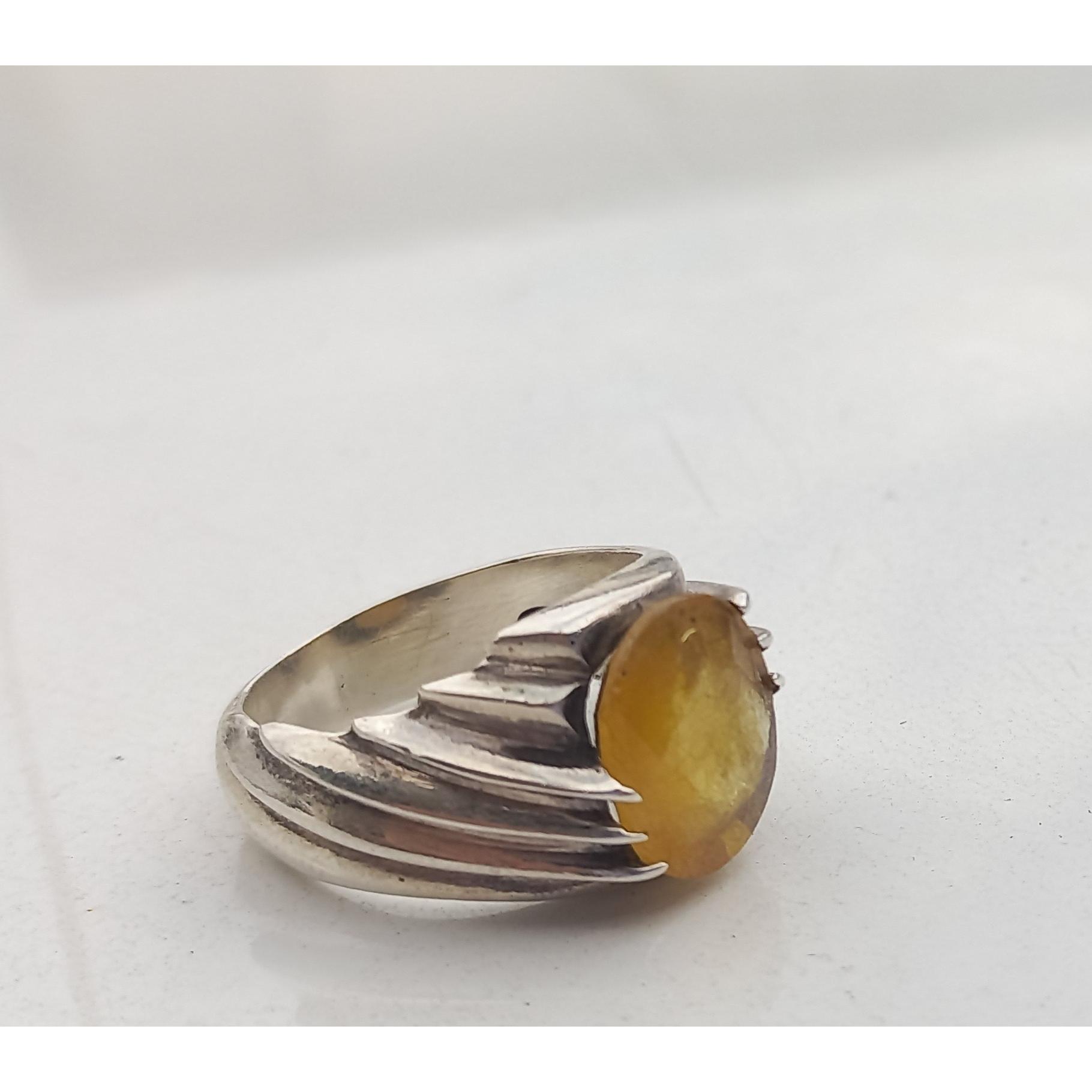 انگشتر یاقوت زرد معدنی