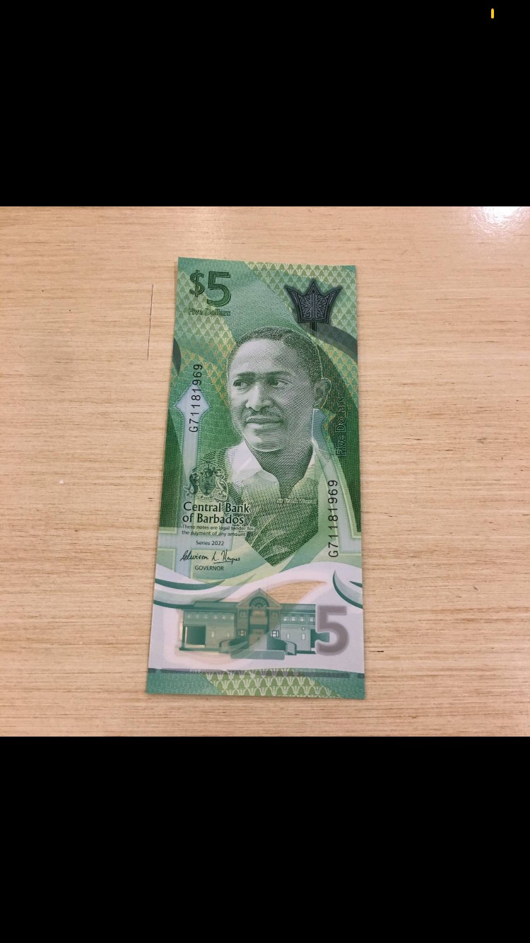 جفت بانکی 5 دلار باربادوس پلیمری