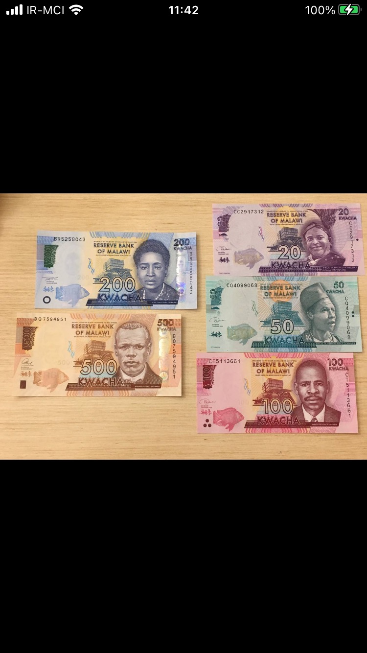 ست 5 عددی اسکناس کشور مالاوی