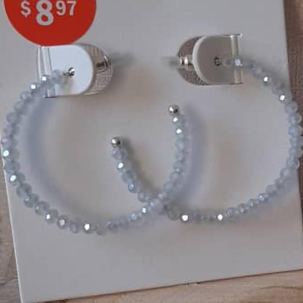 گوشواره سوارسکی نقره ای آبی