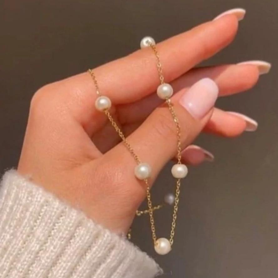 گردنبند مرواریدی طلایی