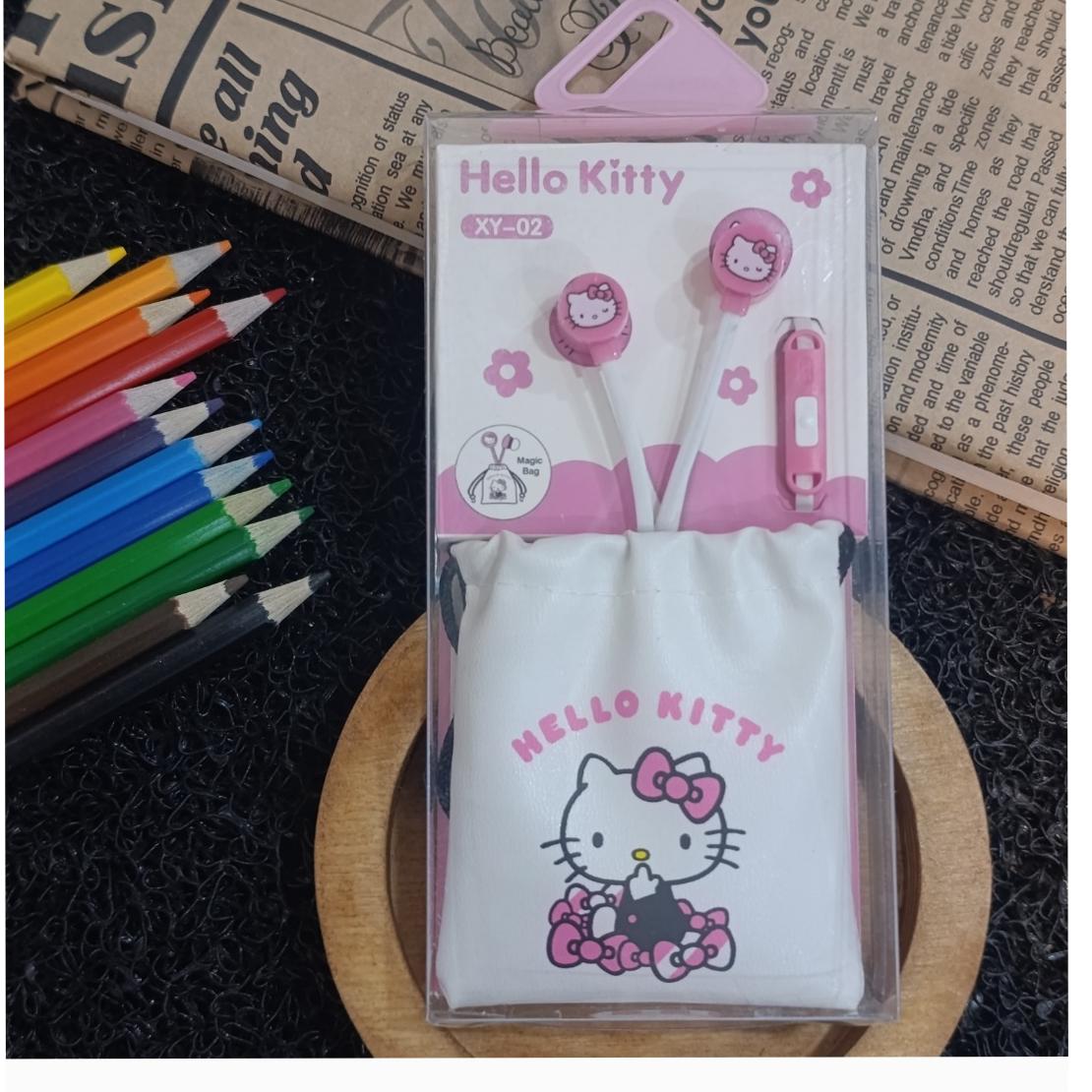 هندزفری فانتزی طرح دار زیبا و شیک hello kitty