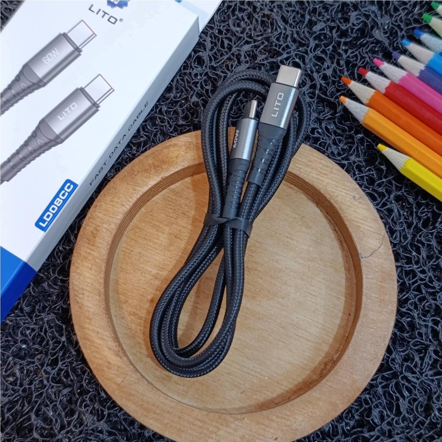 کابل شارژ دو سر تایپ سی برند lito فست شارژ