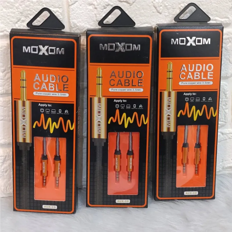 3 عدد کابل aux برند moxom ( قیمت همکار )