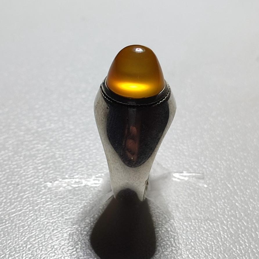 انگشتر دستساز عقیق زرد فوق لامپی