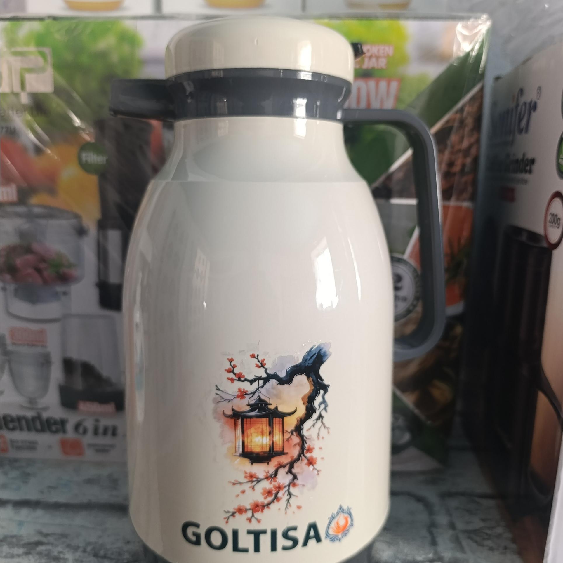 فلاسک یک لیتر گلتیسا رنگ کرم طوسی