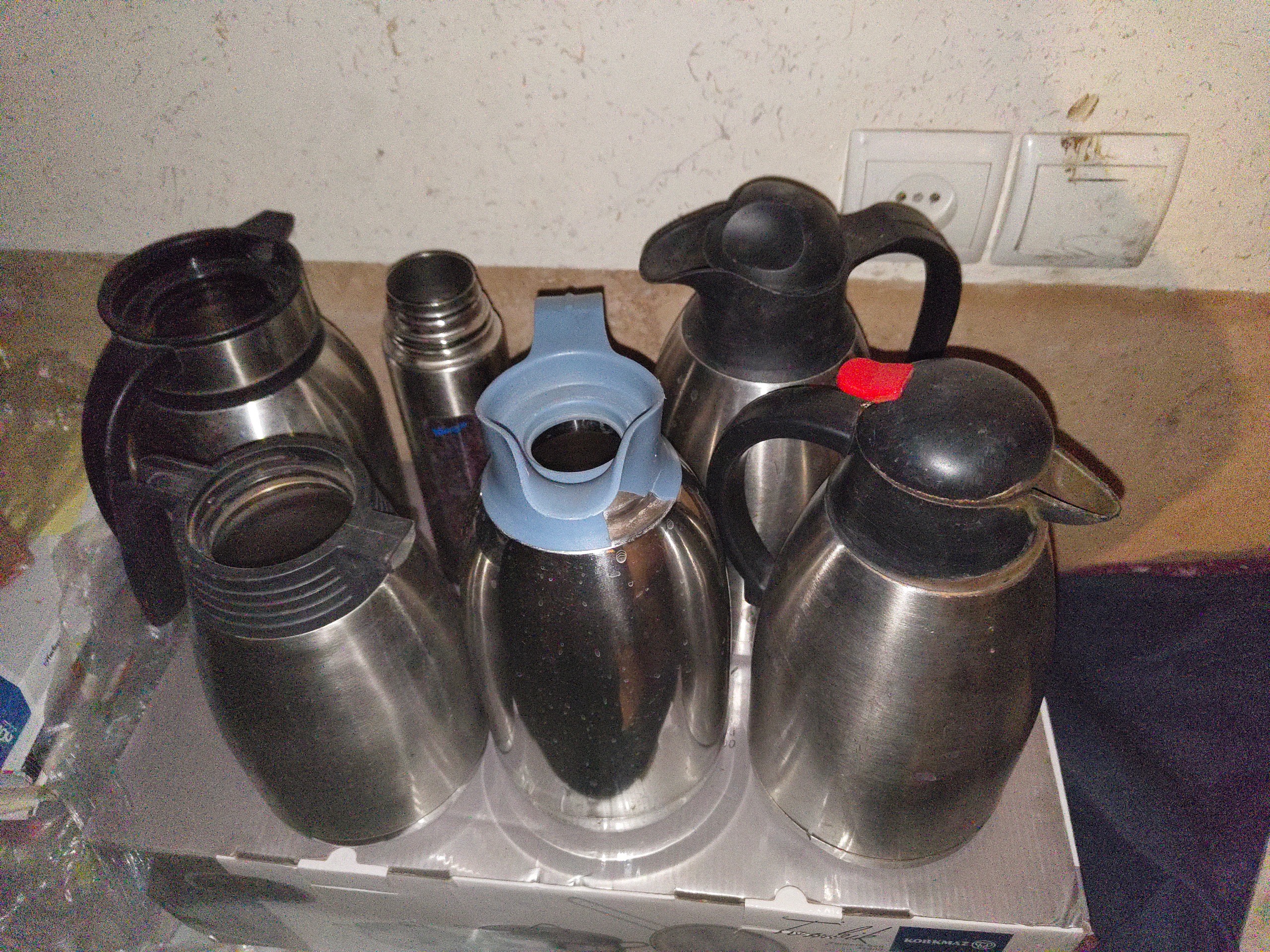 6 عدد فلاسک استیل کار دار باهم 500