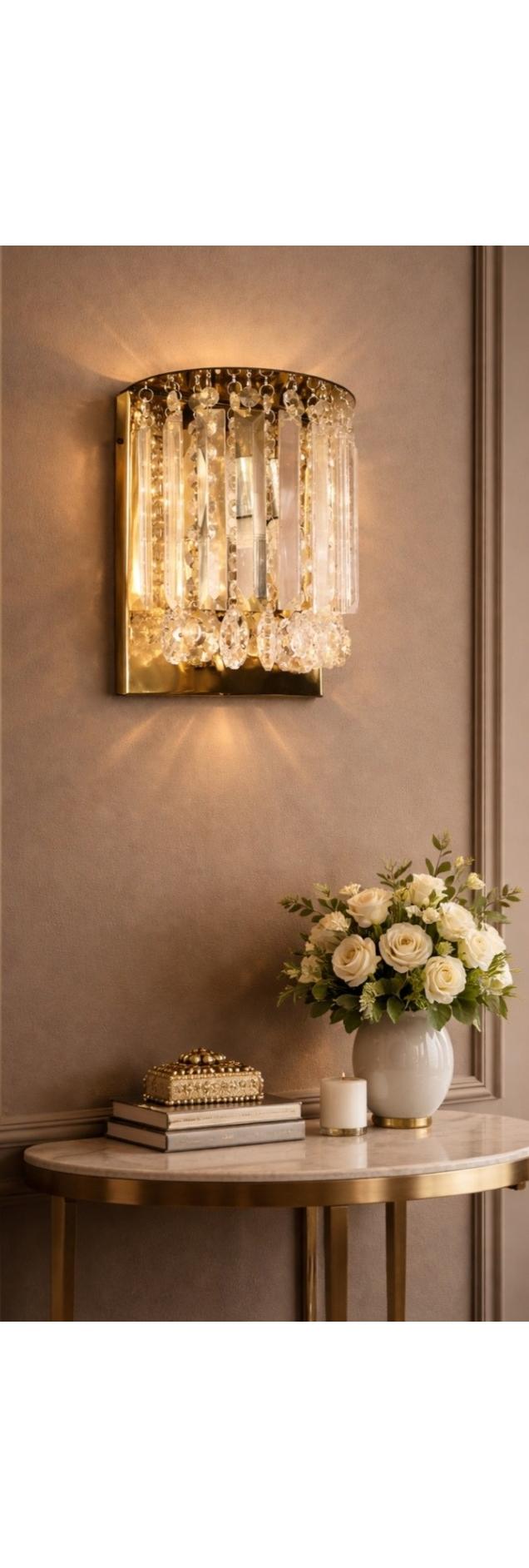 دیوارکوب استیل کریستالی