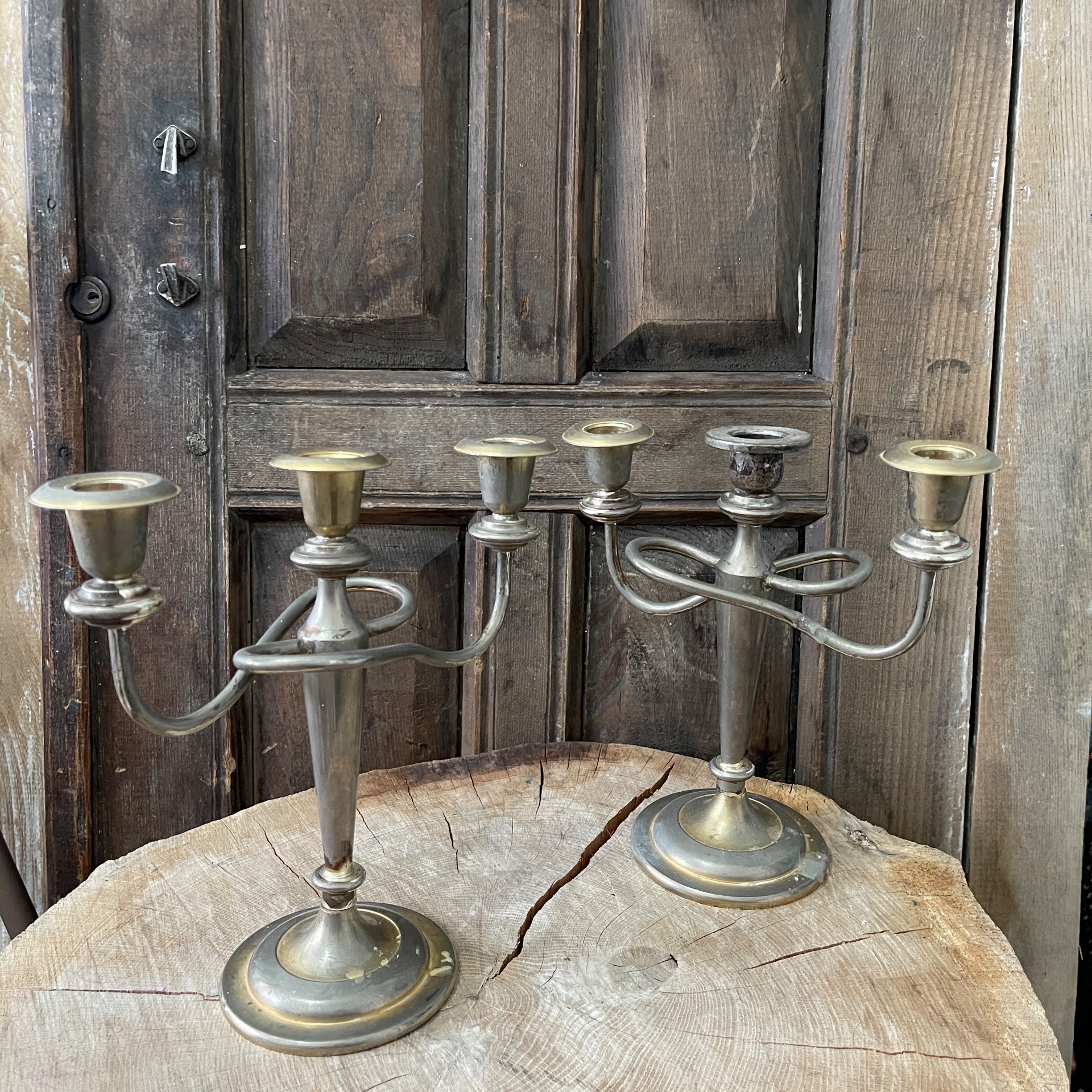 یک جفت شمعدان سیلورپلیت