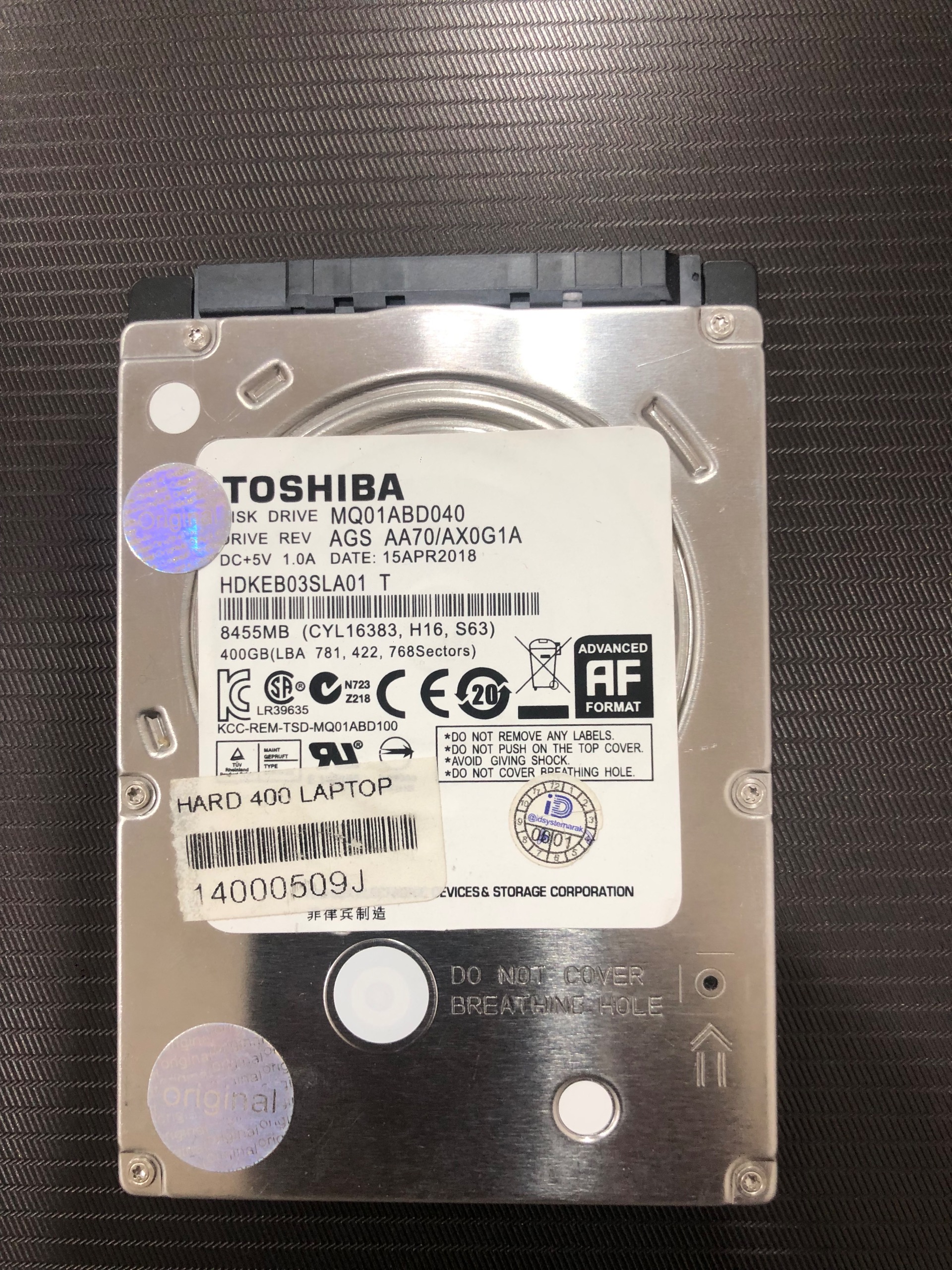 هارد توشیبا 400 گیگ HDD