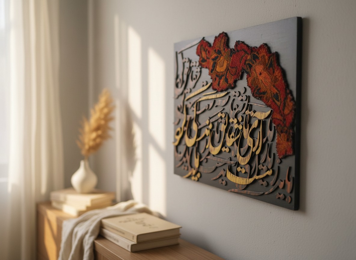تابلو کالیگرافی با فرش دستباف
