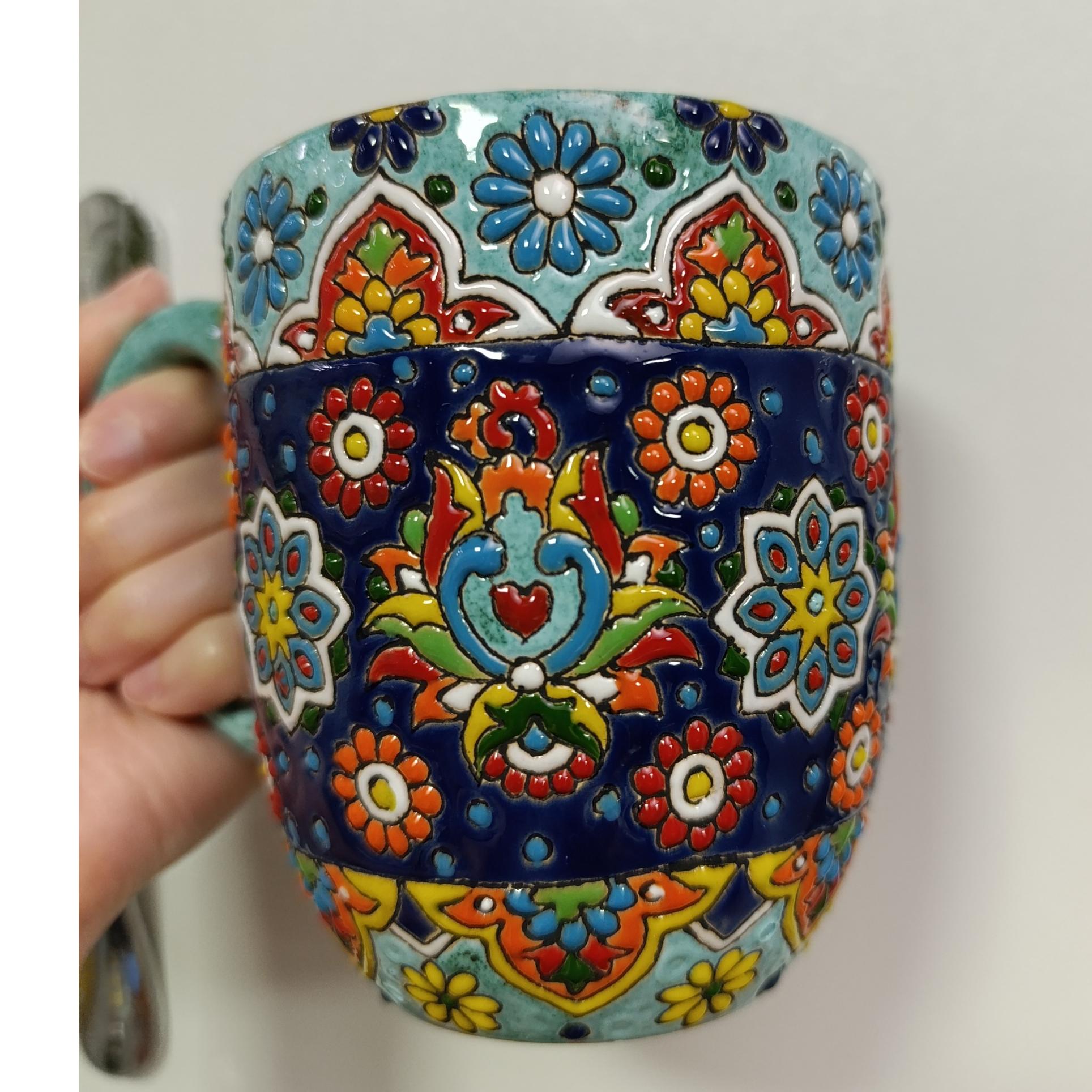 ماگ سفالی میناکاری