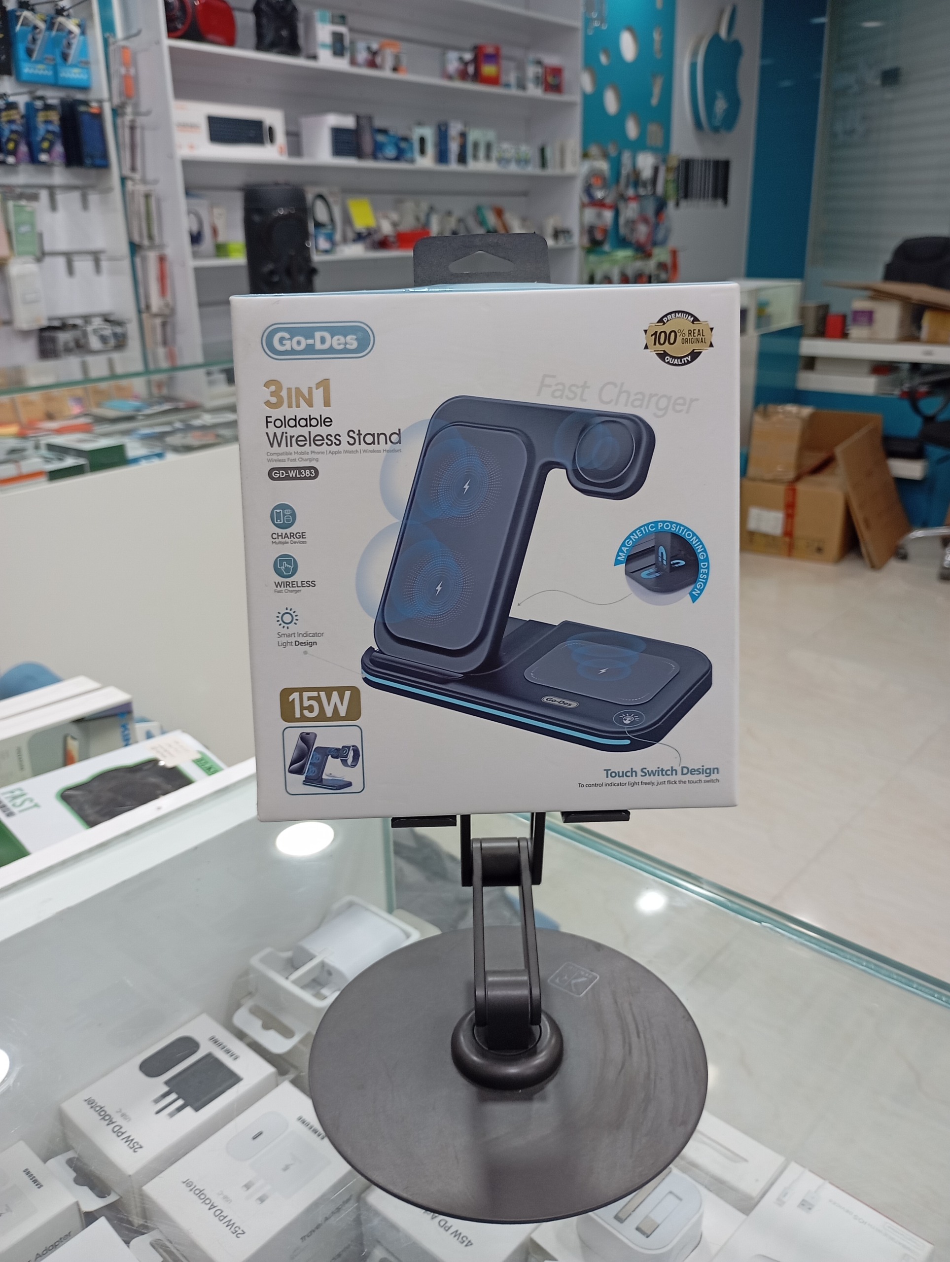 شارژر بی سیم سه کاره مدل Go-Des WL383