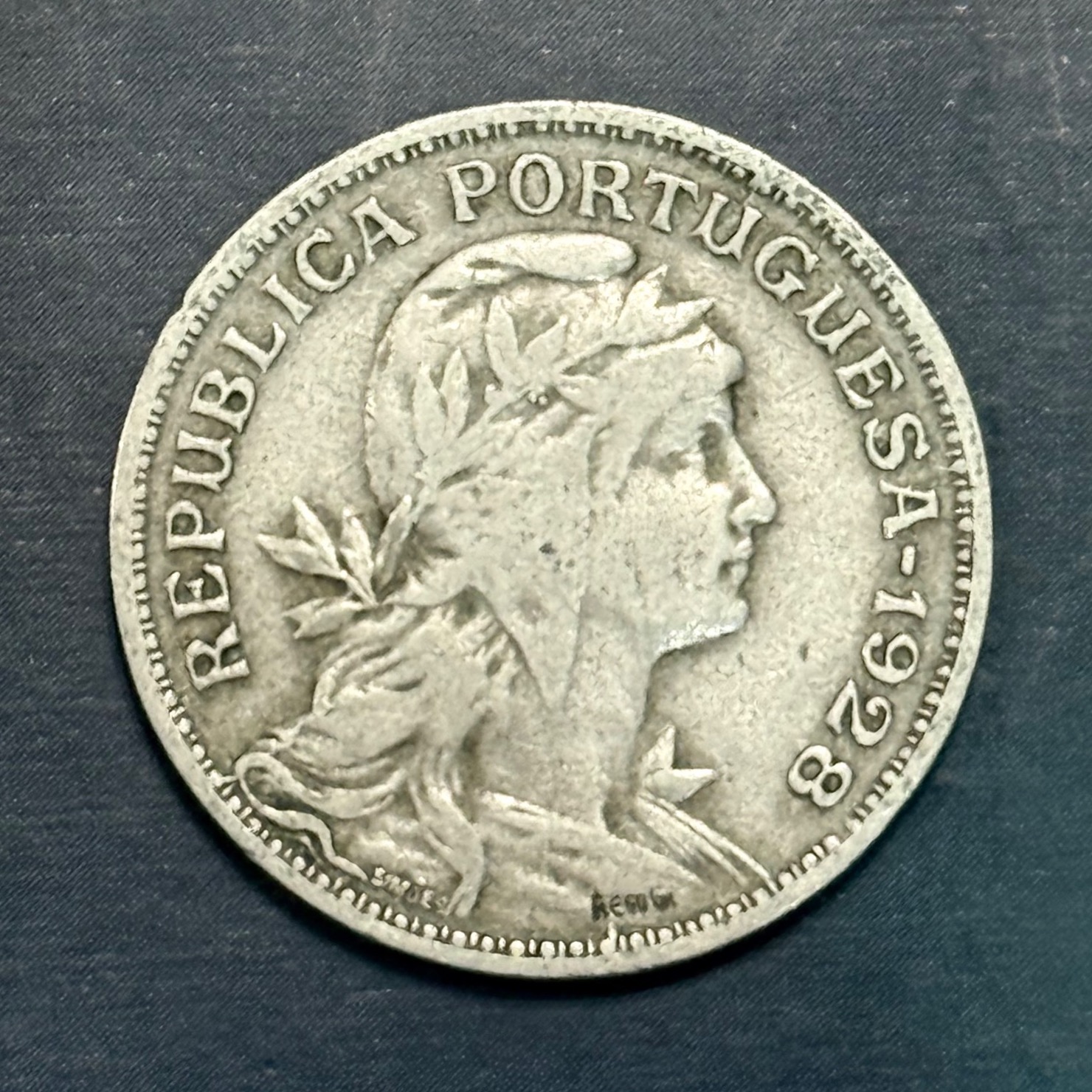 سکه 50 سنتاوو 1928 پرتغال بسیار کمیاب