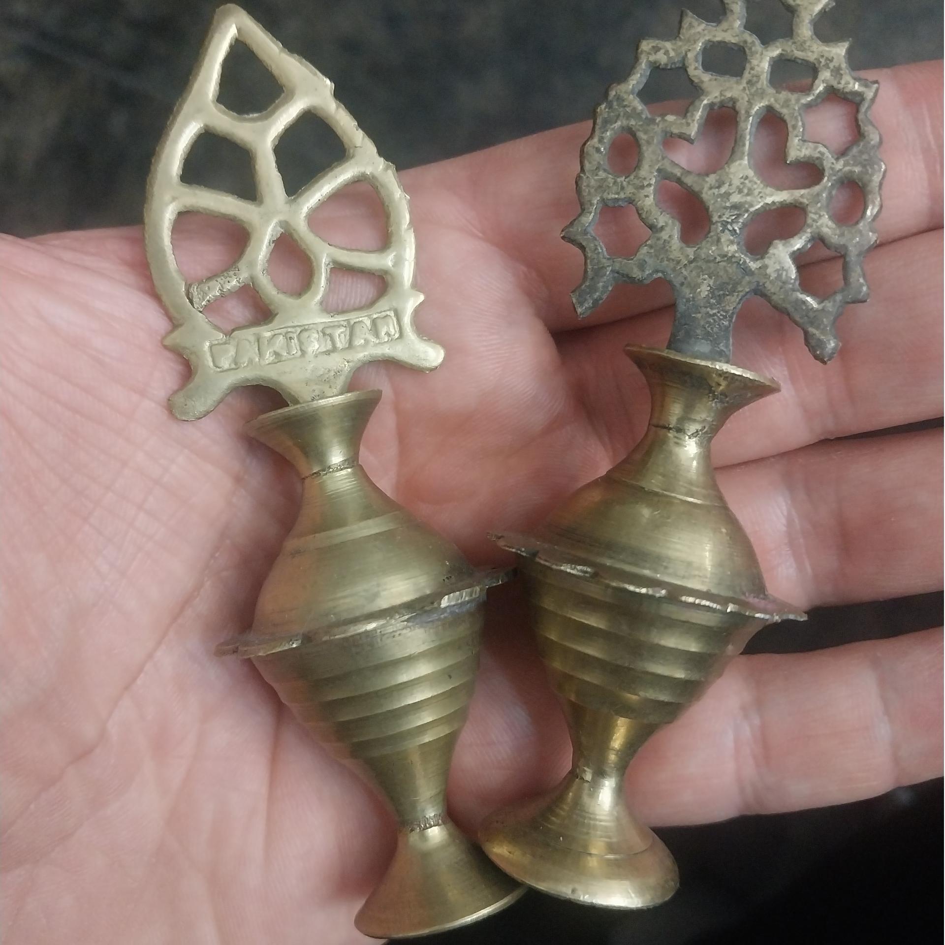 سرمه دان برنزی قدیمی کمیاب(جفت)