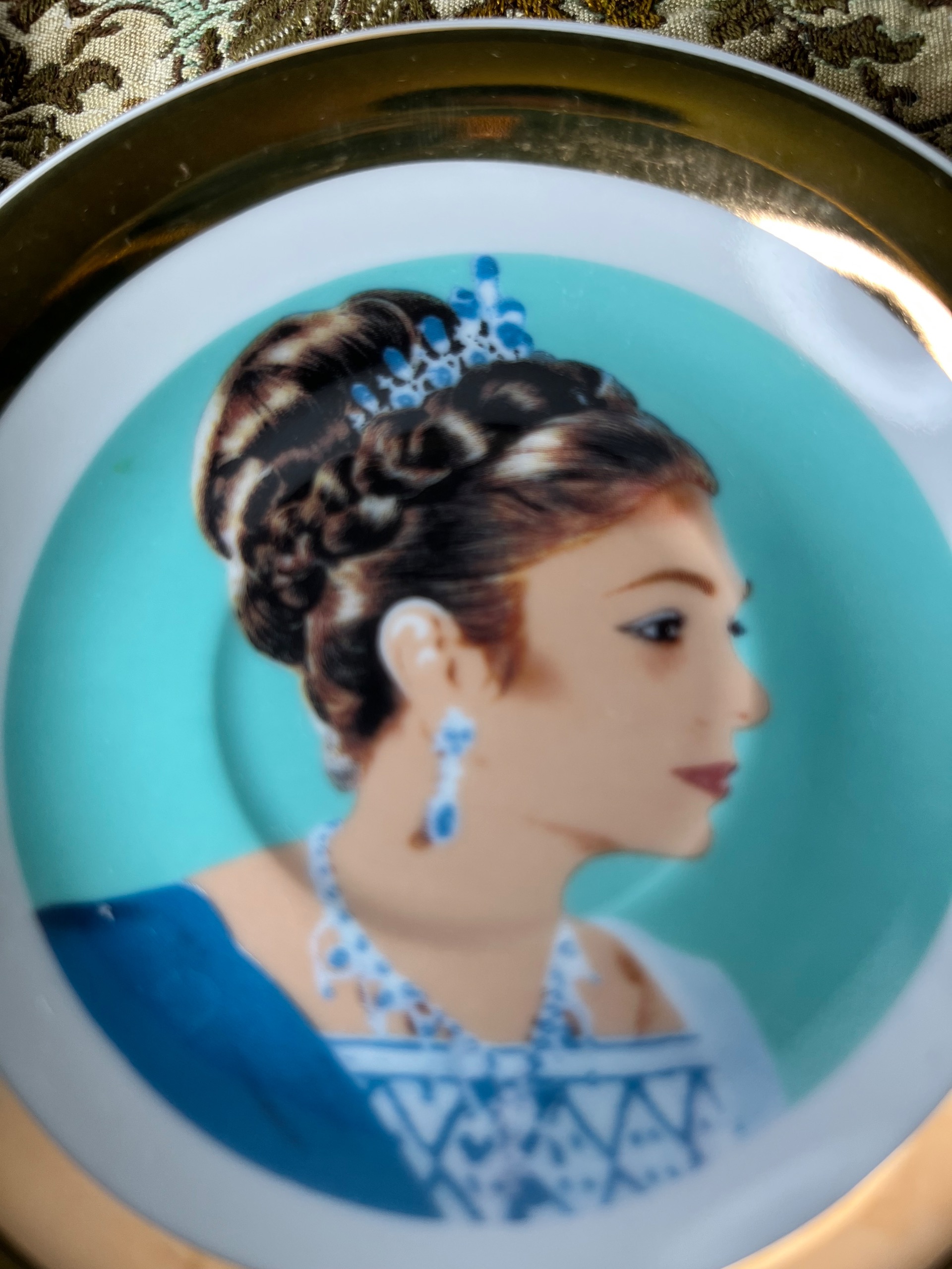 نعلبکی قدیمی چینی فرح پهلوی طرح و ساخت ژاپن تک
