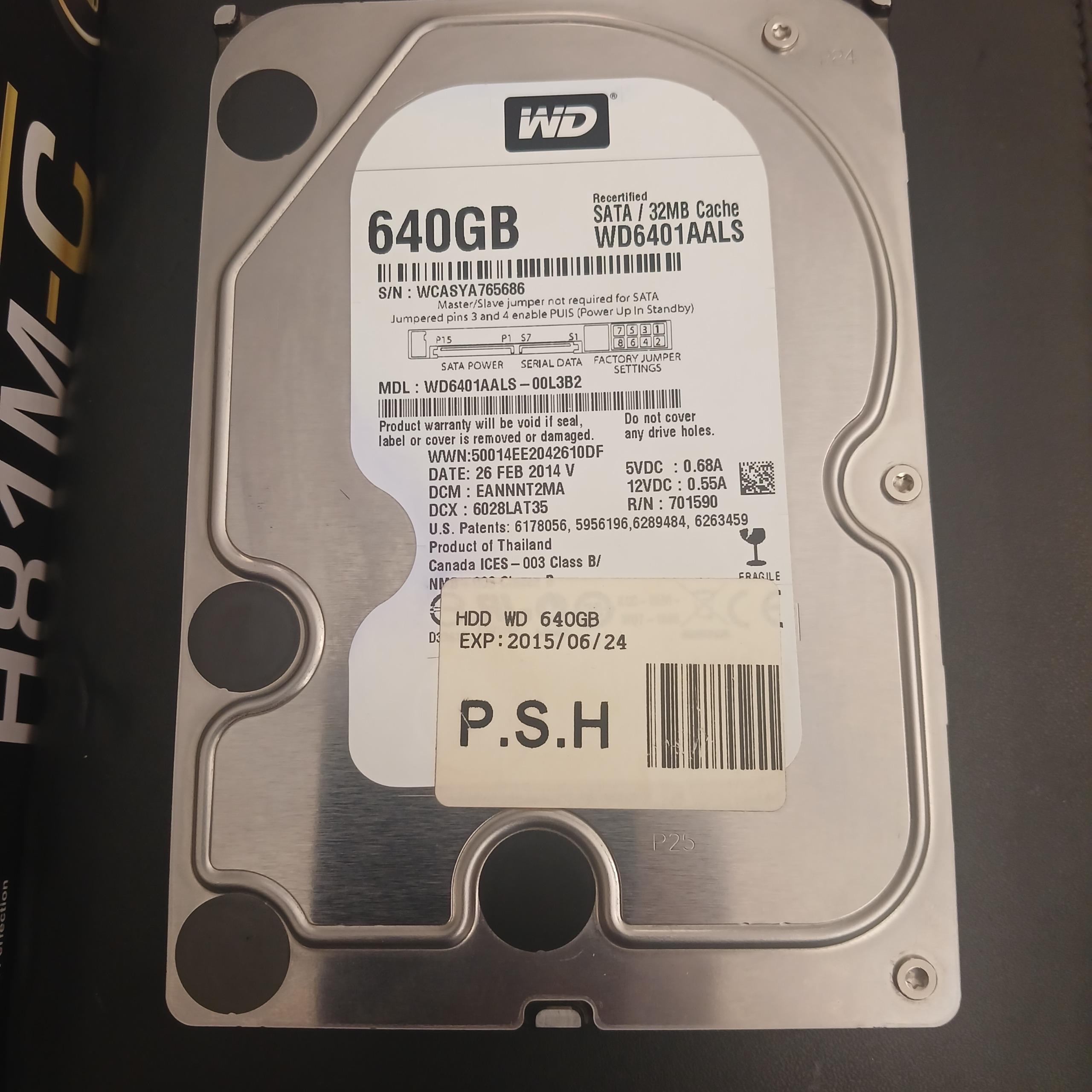 هارد 640GB WD هلث 98