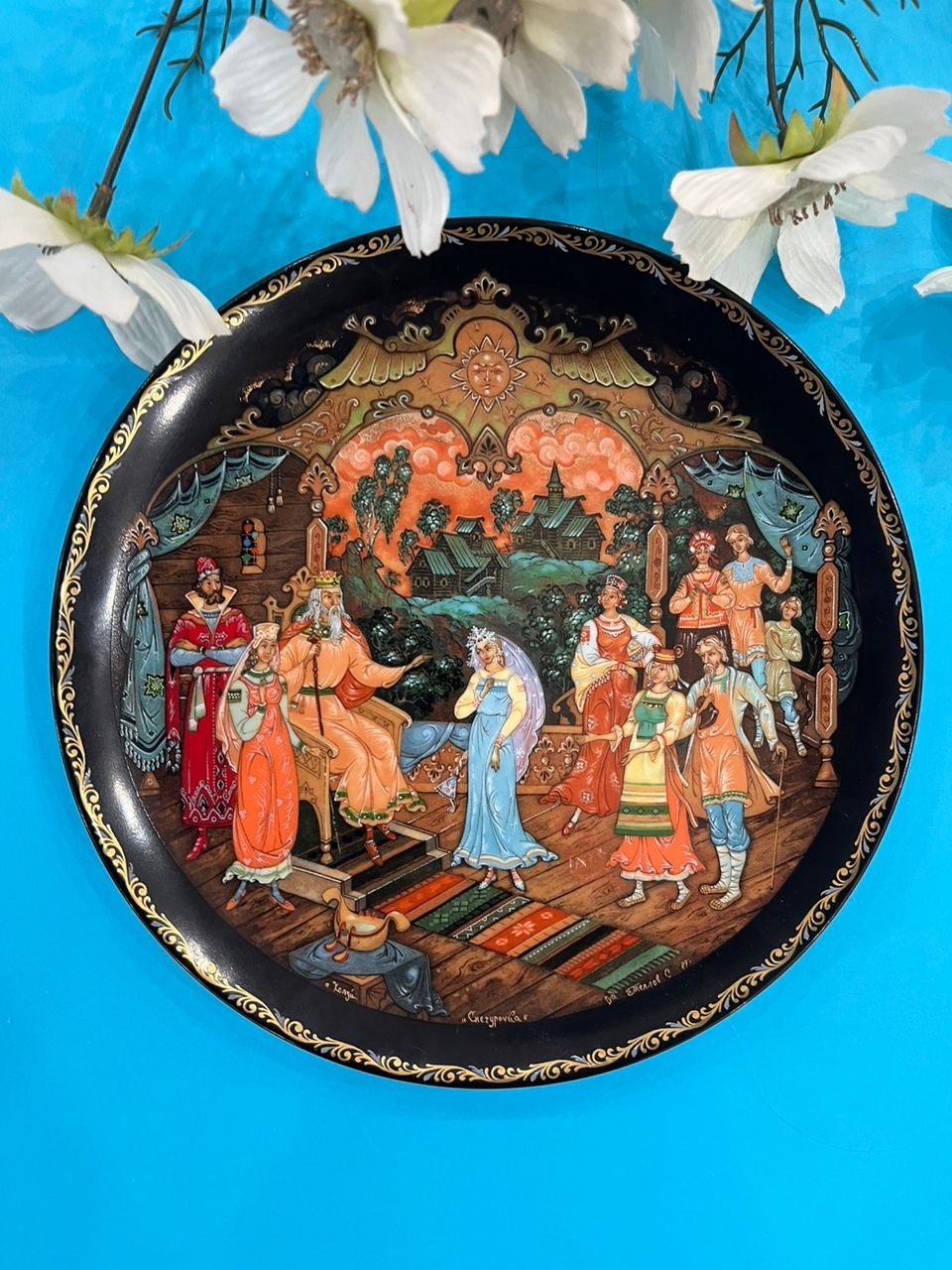 دیوارکوب آنتیک روسی قدیمی نقاشی شده