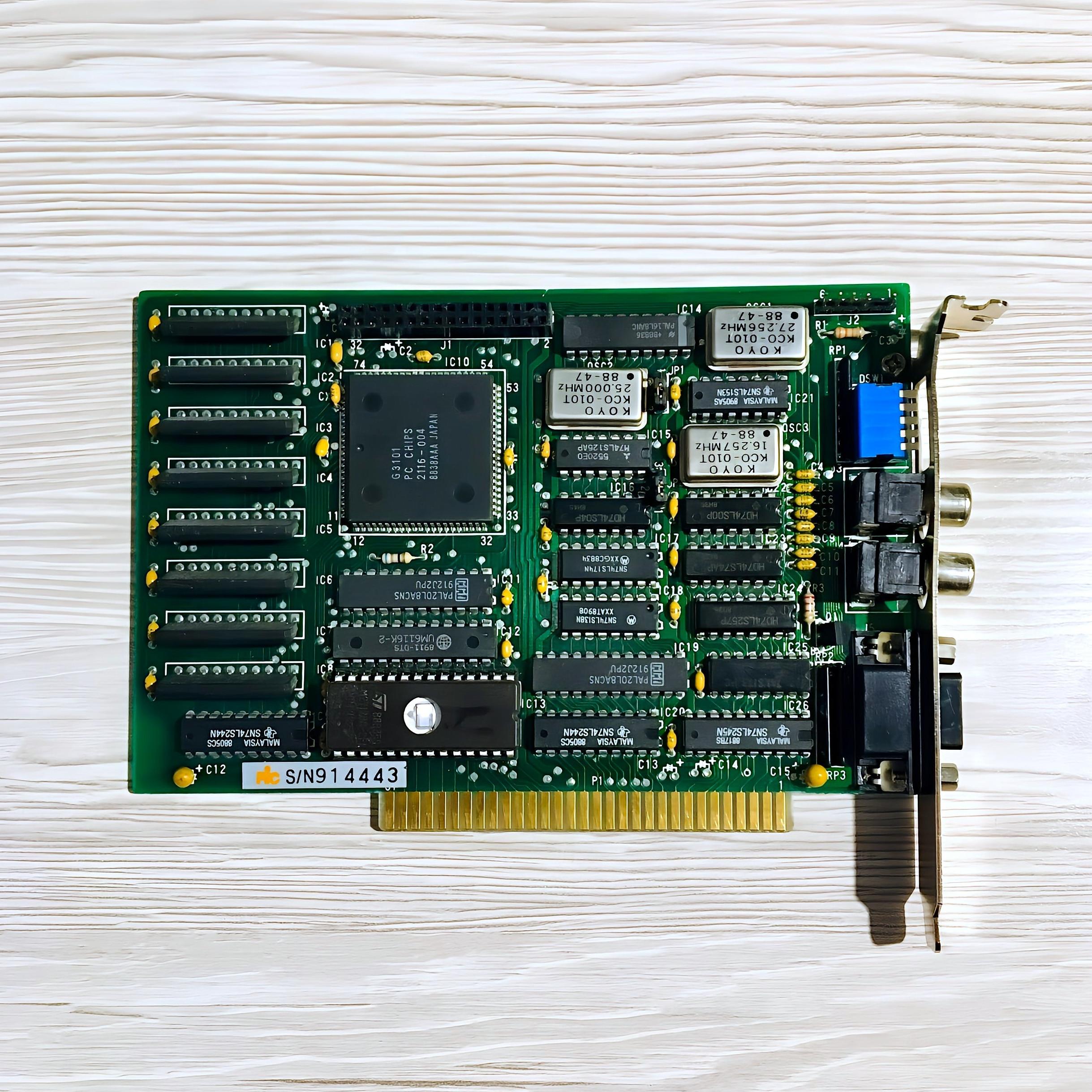 کارت گرافیک WD PC CHIPS G3 EGA 256KB © 1986