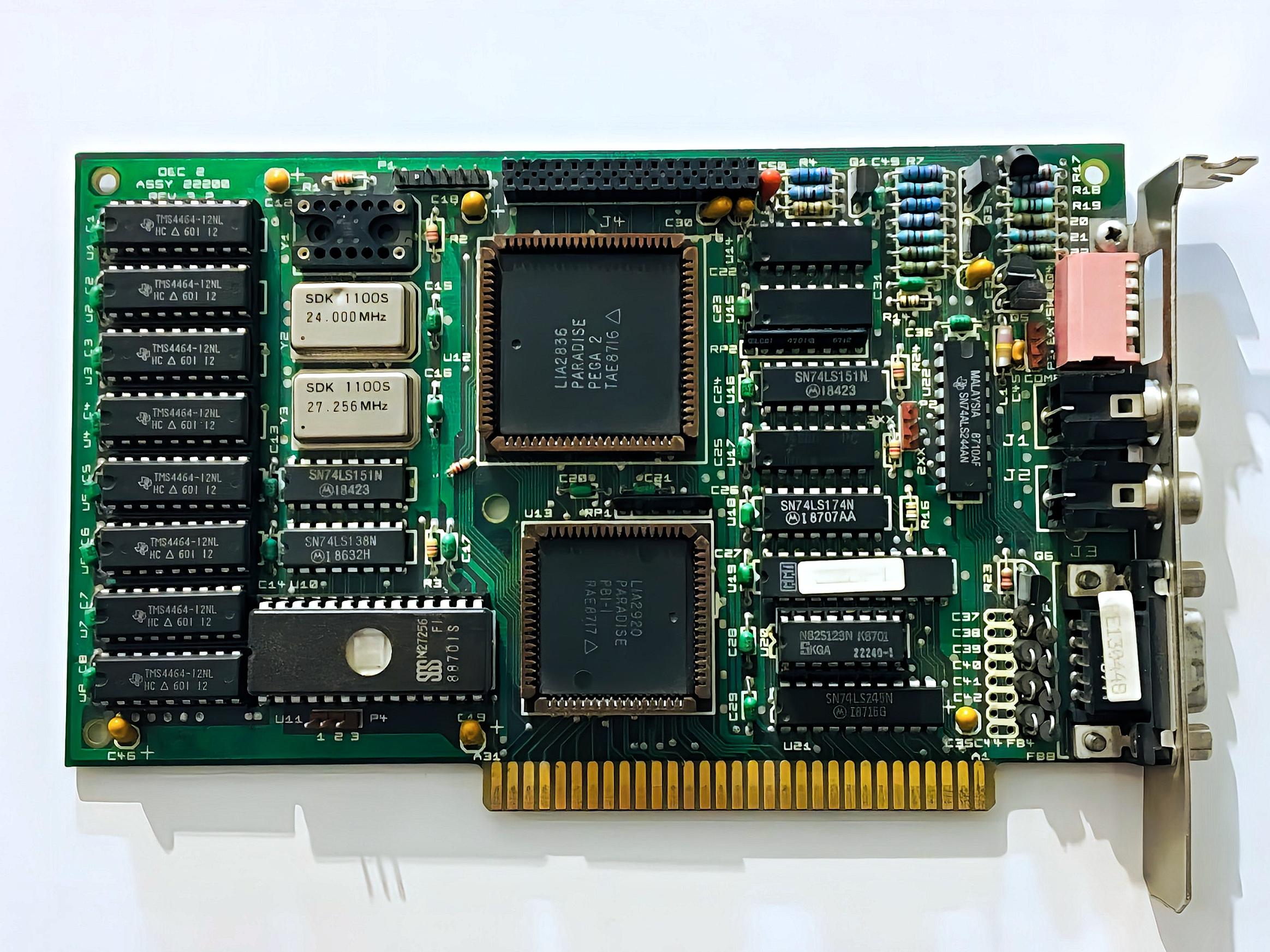 کارت گرافیک Western Digital 8bit 256KB EGA © 1980s