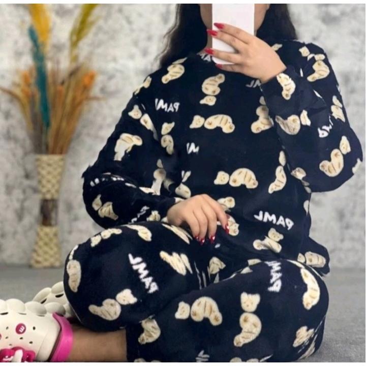ست بلوز شلوار زنانه تدی وارداتی(جین 8 تایی)