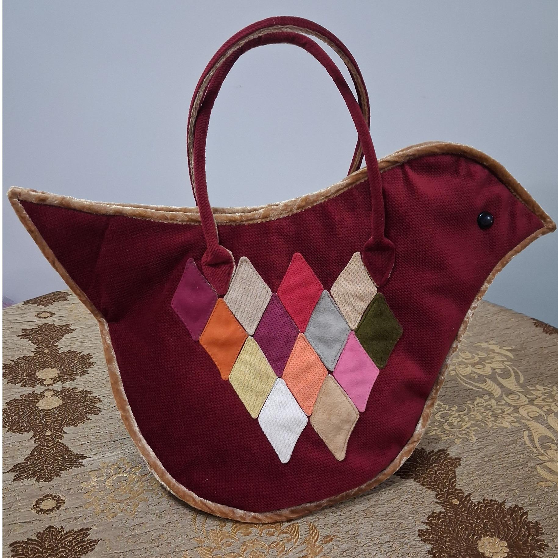 کیف پرنده تکه دوزی
