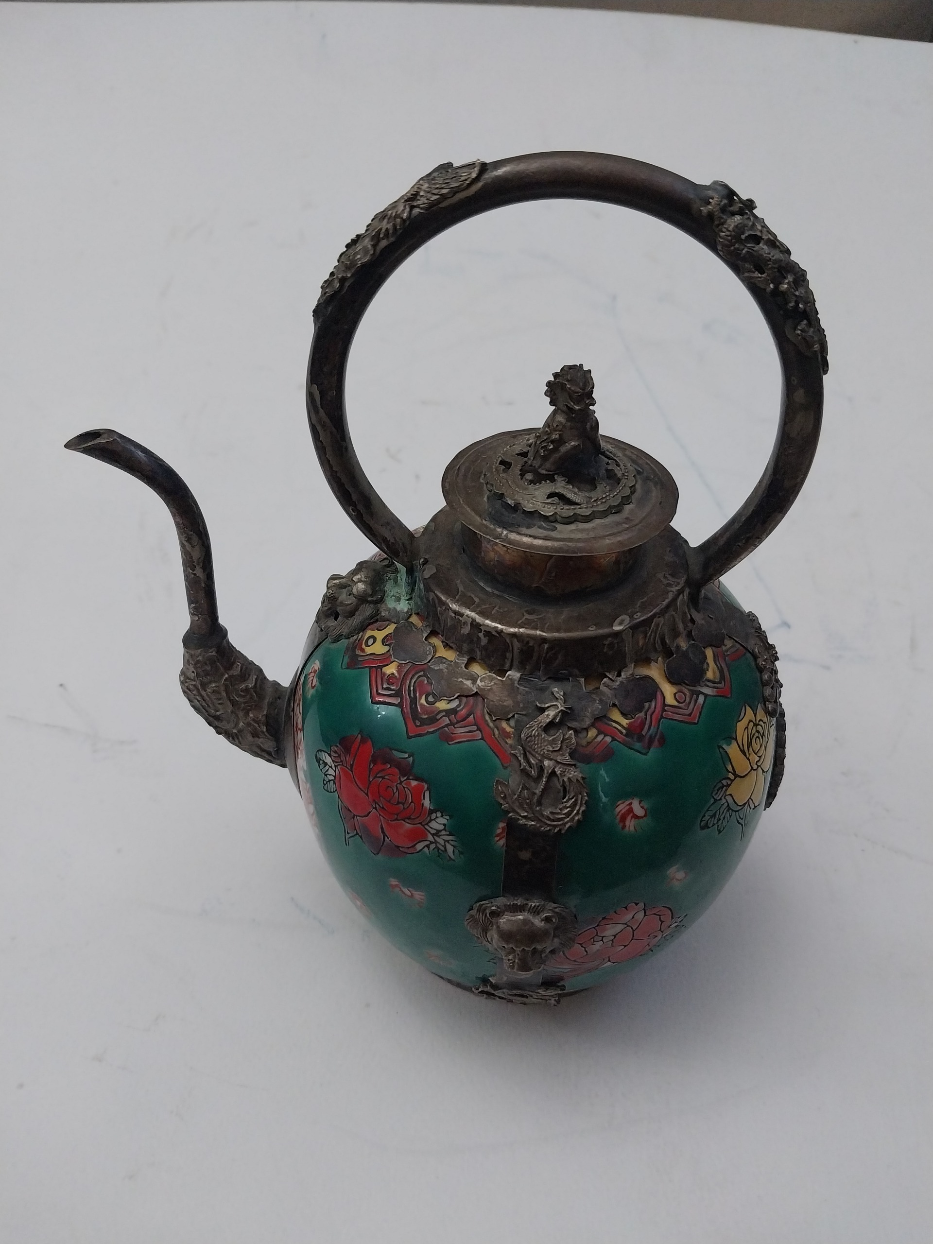 قوری چینی بند زده ورشو وارداتی و کلکسیونی