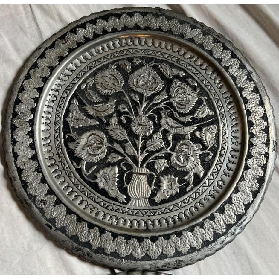 دیوارکوب مسی طرح گل و مرغ قطر 40 سانت