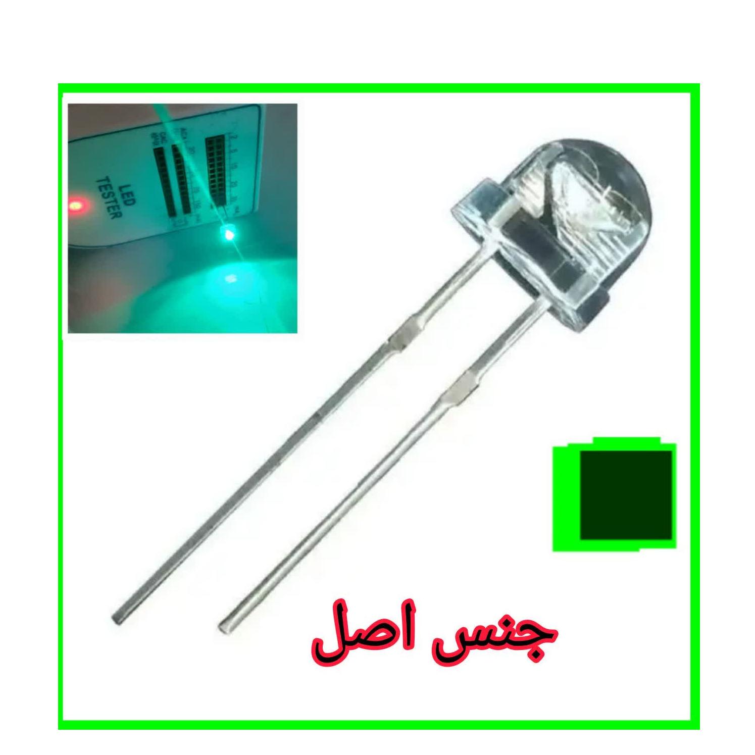 500 عدد لامپ LED سبز خوش رنگ کلاهی ((جنس اصل))