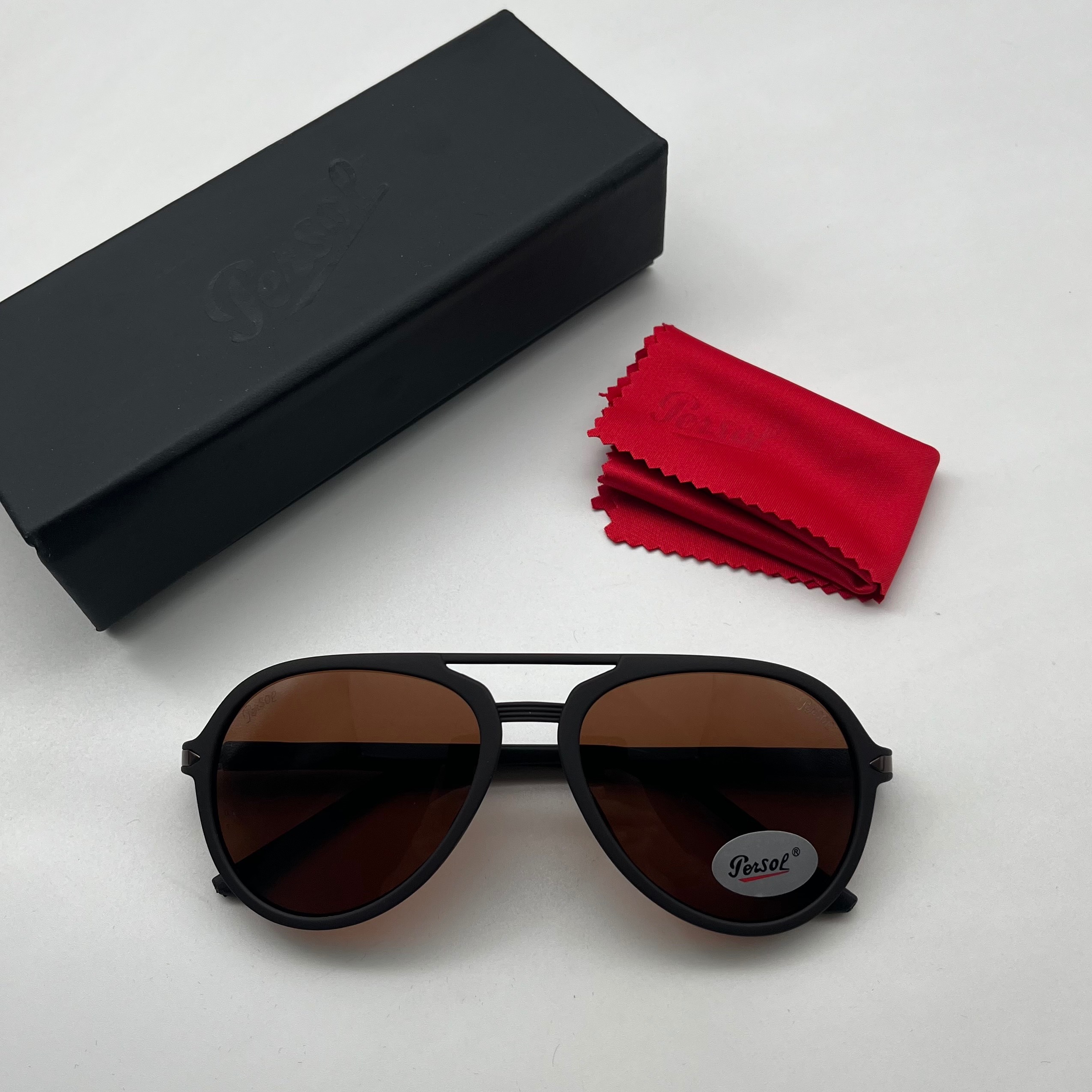 عینک آفتابی پرسول خلبانی persol قهوه ای