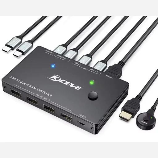 سوئیچ KVM USB Type-C هوشمندهPD برندKCEVE