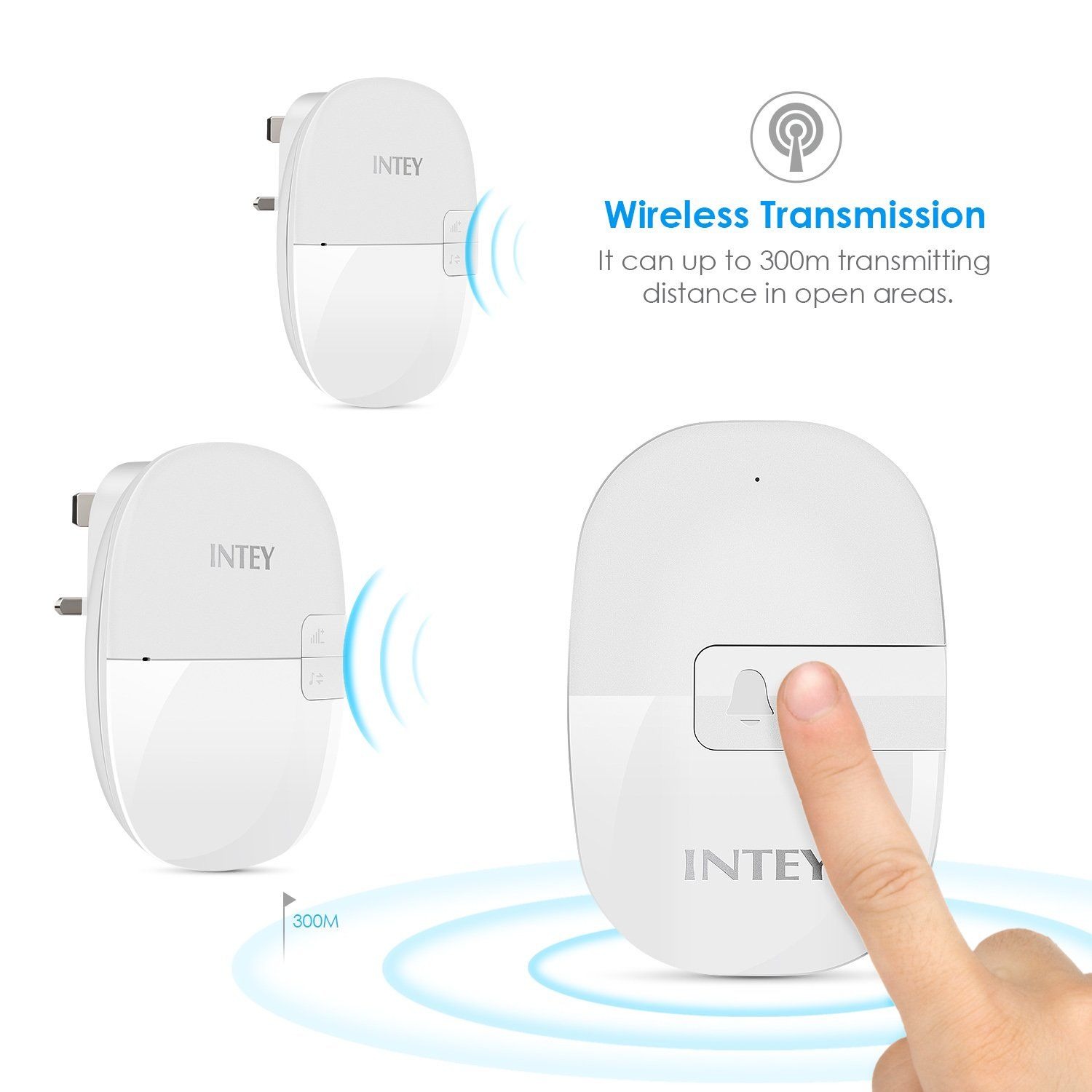 زنگ درب بیسیم ضد آب مدل INTEY اورجینال امازون