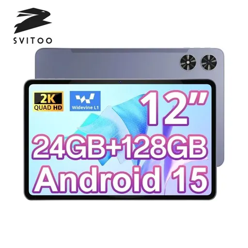 تبلت 12 اینچ اندروید15 کیفیت 2k همراه با کیبورد