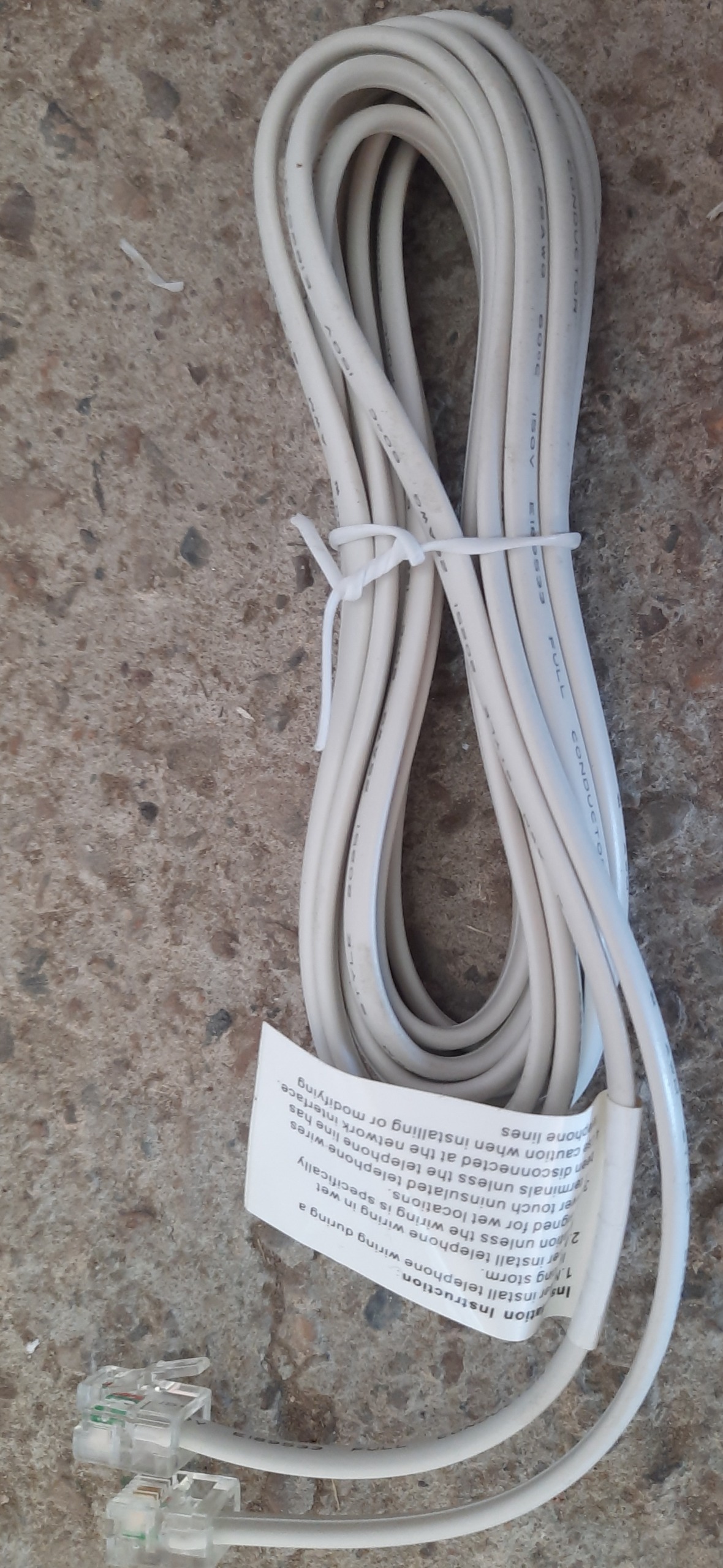 کابل تلفن نو با دو سر سوکت RJ11
