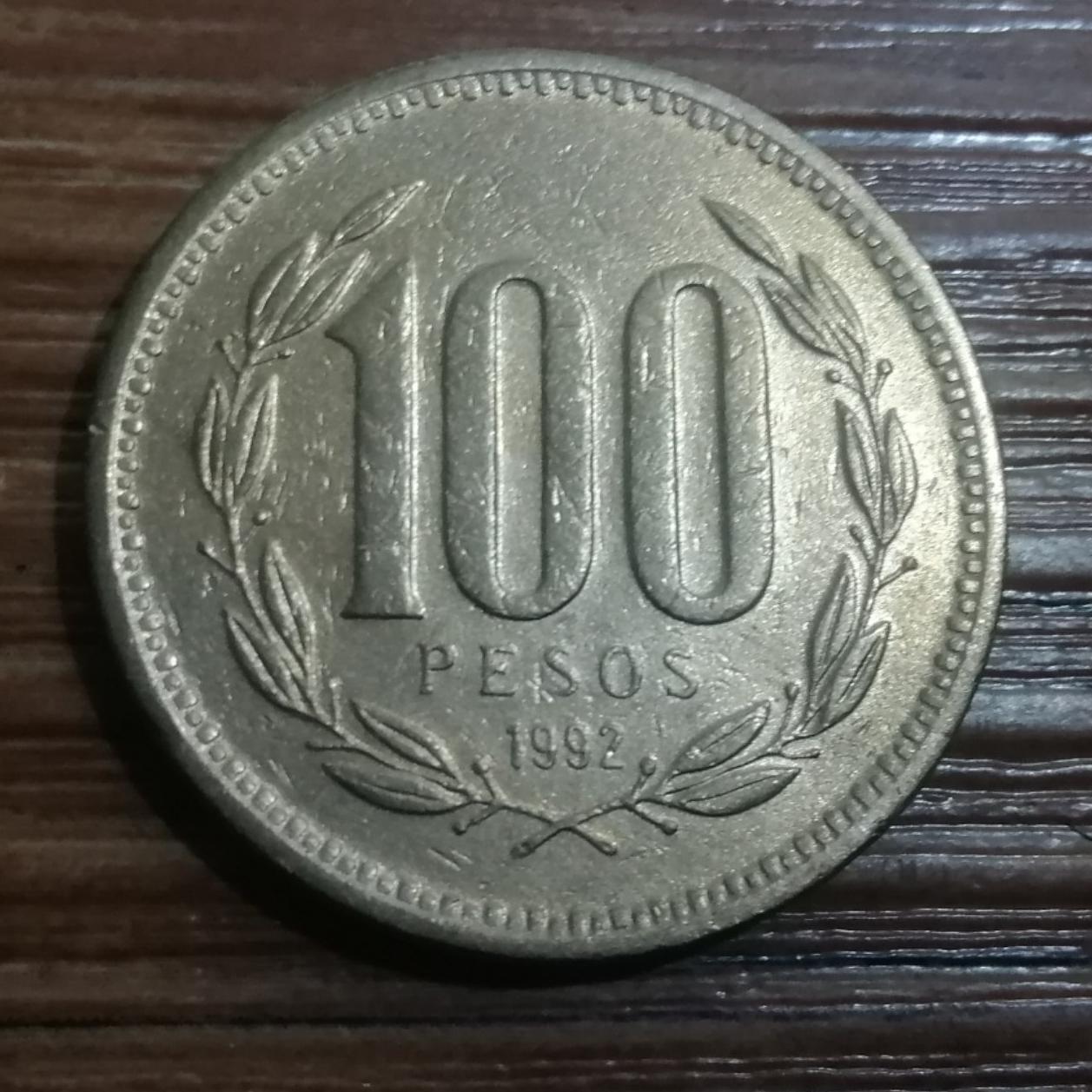 100 پزو شیلی 1992 کد 3983
