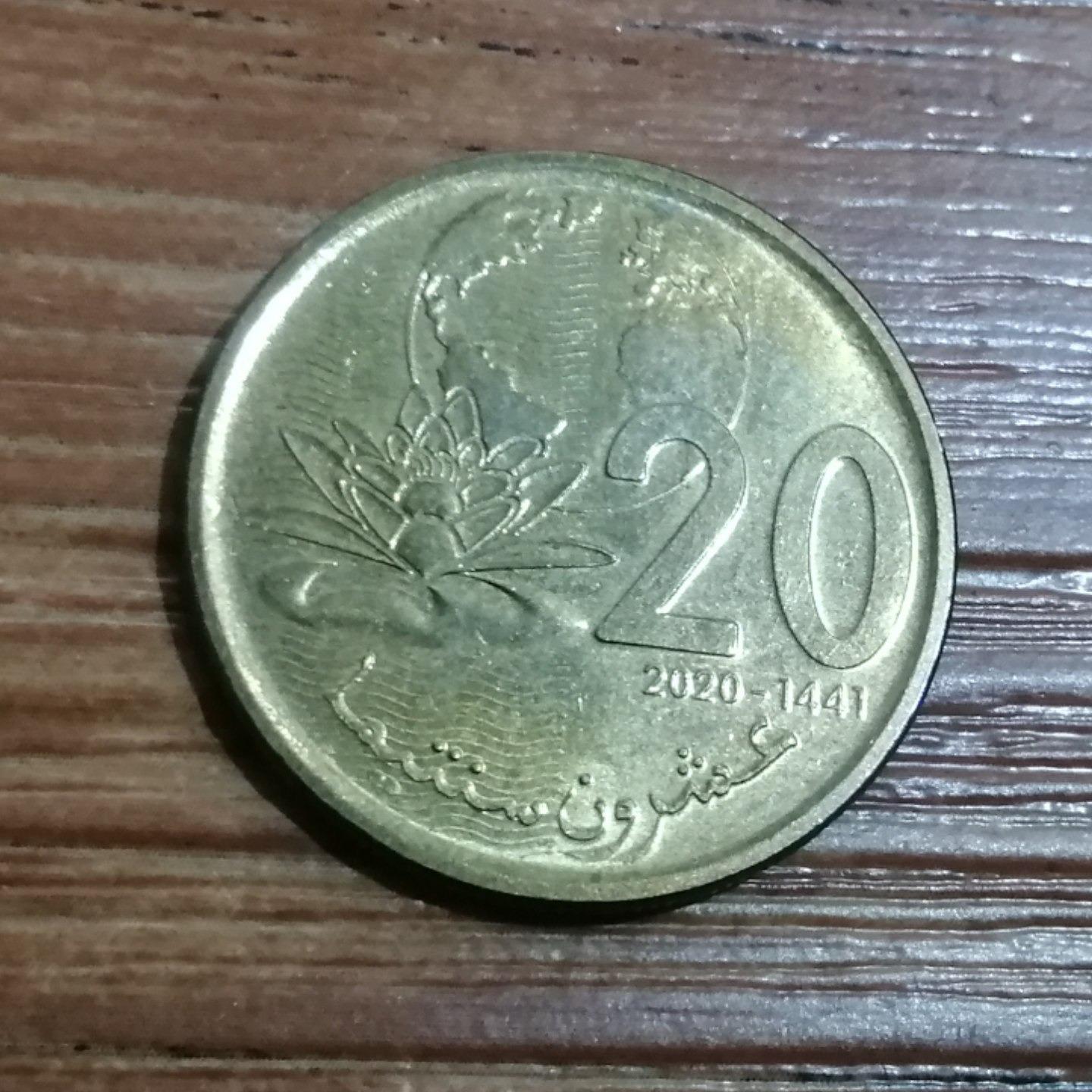 20 سنتیم مراکش ( مغرب ) 2020 - 1441 کد 4119