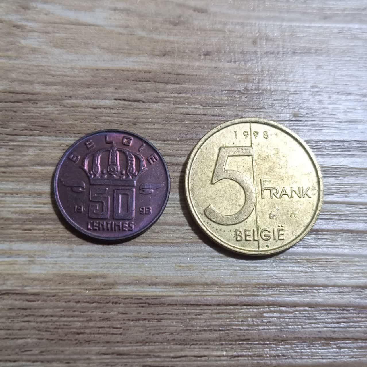 50 سنتیم و 5 فرانک بلژیک 1998 BELGIE کد 7282